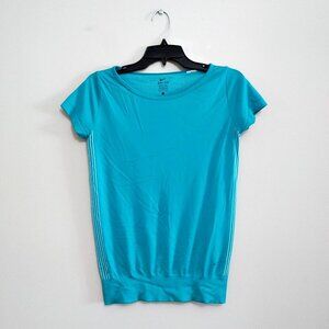 Nike Dri-Fit Fitted Shirt Women Small Teal Short Sleeve Athletic Running T-Shirt